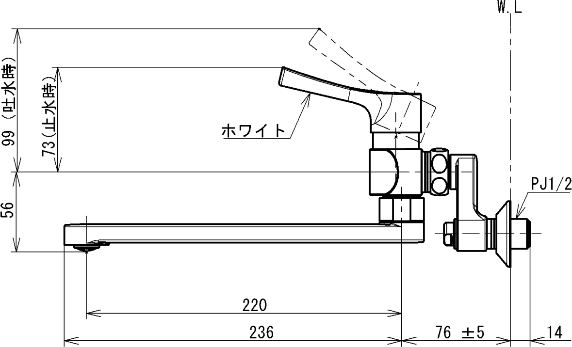 TOTO 【TKS05312J】 壁付シングル混合水栓 シングル混合水栓